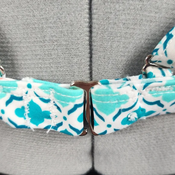 Cabana Life Preppy Beach UPF 50+ Coastal Bikini Set Swim Coral & Turquoise L - Picture 9 of 16